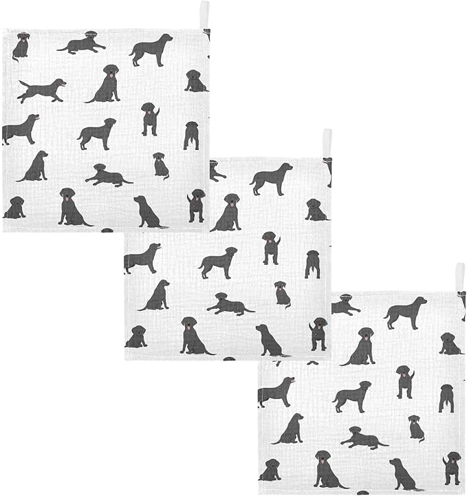 vvfelixl Labrador Retriever Dogs Baby Burp Cloths Baby Muslin Washcloths for Boys Girls Cotton Baby Face Towel for Newborn Infants Soft and Absorbent 11.8 X 11.8 in, 5 Pack