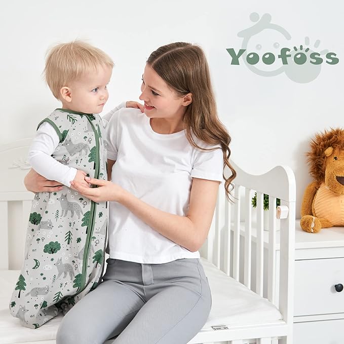 Yoofoss Baby Sleep Sack 0-6 Months Baby Wearable Blanket 100% Organic Cotton 2-Way Zipper Toddler Sleeping Sack, 3 Pack Soft Lightweight Sleep Sacks for Babies