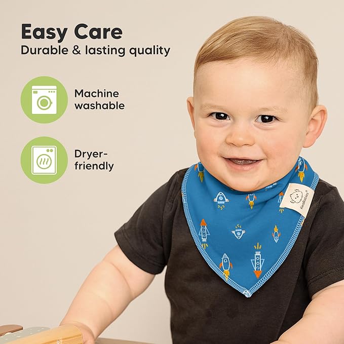 KeaBabies 10-Pack Organic Baby Bandana Bibs for Girls - Super Absorbent Triangle Baby Bibs for Drooling and Teething Infant, 100% Cotton Extra Soft for Newborn, Infant 0-36 Months (Cosmo)