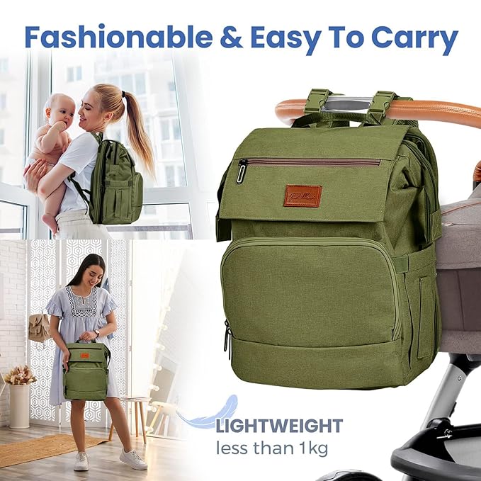 PILLANI Baby Diaper Bag Backpack - Large Bag for Boys & Girls, Waterproof Diaper Backpack - Travel Diaper Bags w/Changing Pad, Baby Registry Search & Shower Gifts - Essentials Must Haves Newborn Stuff