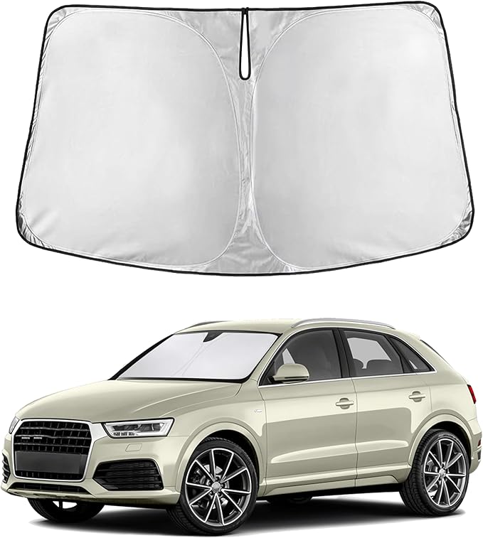 Econour Windshield Sunshade for Audi Q3 2013-2016 2017 2018, Sun Visor for Front Windshield & Window Sun Shade Cover, UV Heat Blocker & Protector, Car Accessories