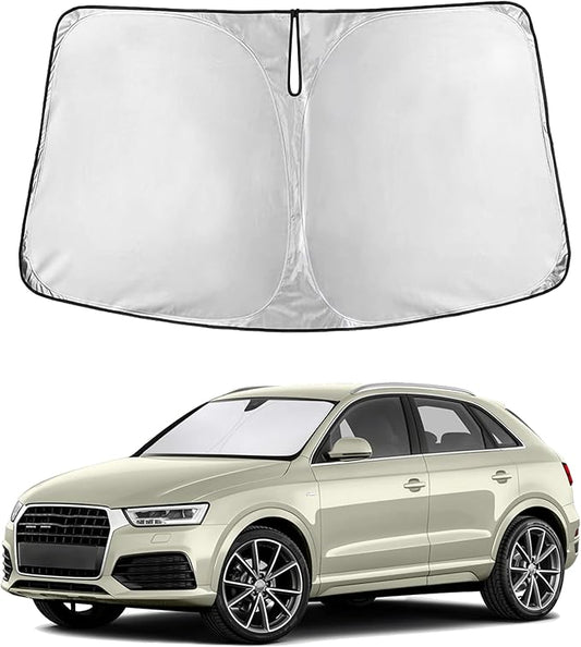 Econour Windshield Sunshade for Audi Q3 2013-2016 2017 2018, Sun Visor for Front Windshield & Window Sun Shade Cover, UV Heat Blocker & Protector, Car Accessories