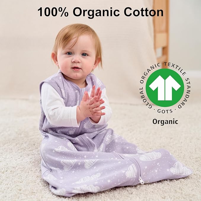 Yoofoss Baby Sleep Sack 18-24 Months Wearable Blanket for Babies 100% Organic Cotton 2-Way Zipper TOG 0.5 Toddler Sleeping Sack 3 Pack, Comfy Lightweight Sleep Sacks