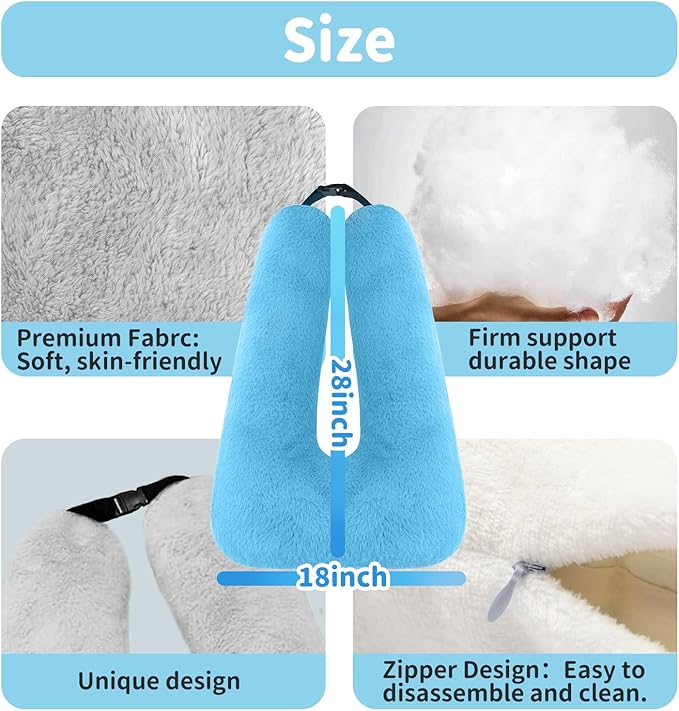 Travel Pillow, Car Pillow for Kids, Car Seat Pillow for Adults, Travel Pillow for Kids with Adjustable Strap, Support Head and Neck on Road Trips, Long Car Ride Essentials, Purple