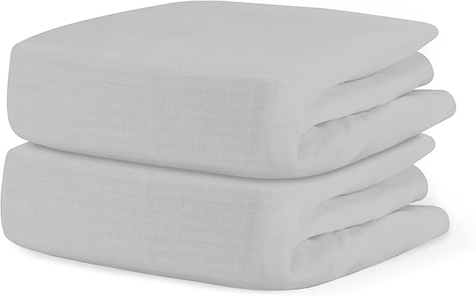 Newton Baby Fitted Crib Sheet (2-Pack) - Ultra Breathable and Soft, Organic Cotton, Fits All Standard Cribs, Twilight Grey