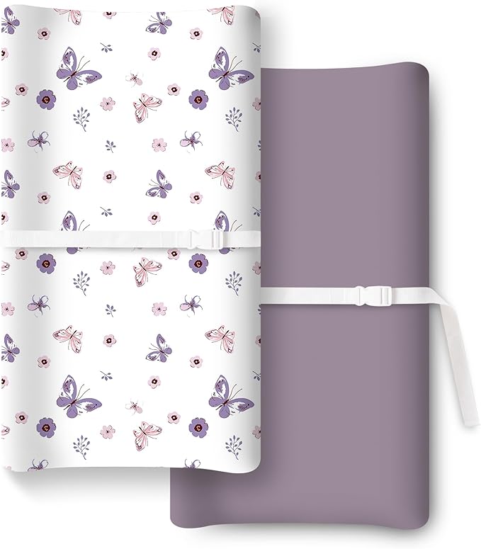 TotChill Extra Stretchy Changing Pad Cover, Ultra Soft Premium Jersey Knit Changing Pad Sheets, Unisex for Boys Girls, Fits All Standard Changing Tables/Dresser Tops - 2 Pack