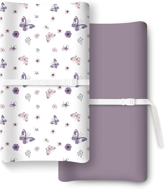TotChill Extra Stretchy Changing Pad Cover, Ultra Soft Premium Jersey Knit Changing Pad Sheets, Unisex for Boys Girls, Fits All Standard Changing Tables/Dresser Tops - 2 Pack