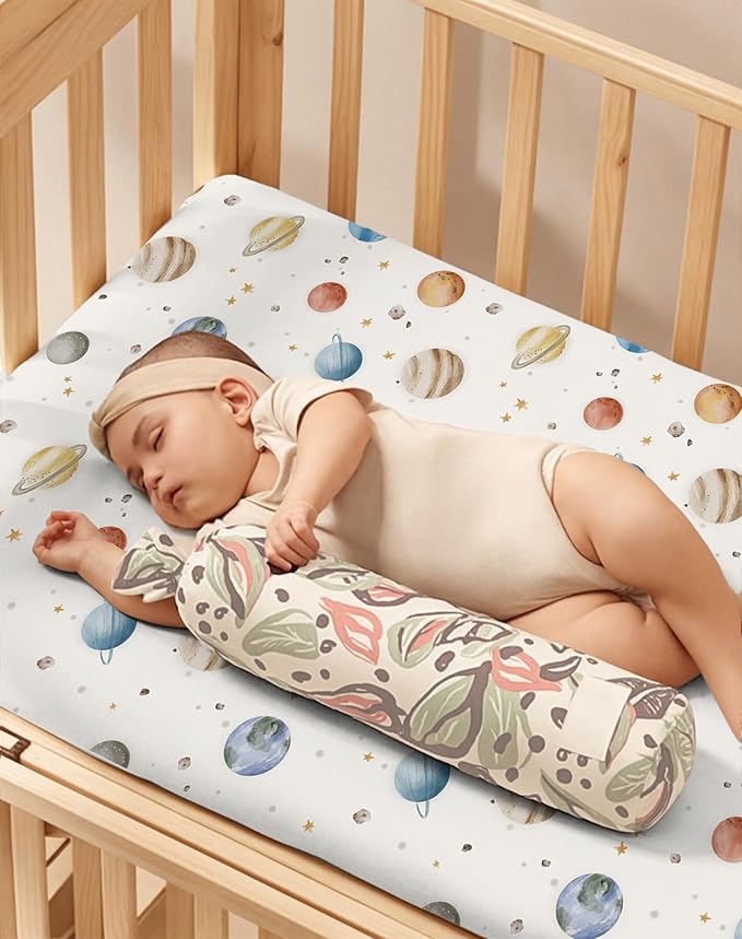 Pack and Play Sheets 2 Pack, Fitted Jersey Knit Mini Crib Sheets for Baby Boys and Girls, Compatible with Graco Pack N Play and Mini Crib Mattress (Stellar Adventure, Pack N Play/Mini Crib Sheets)