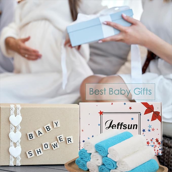 Baby Washcloths 6 Pack, 10x10 inch Heavenly Soft Blue Wash Cloths for Face and Body, Gentle & Safe Face Towels on Sensitive Skin, Baby Essentials Shower Gifts for Boy Infant Kid Toddler Children