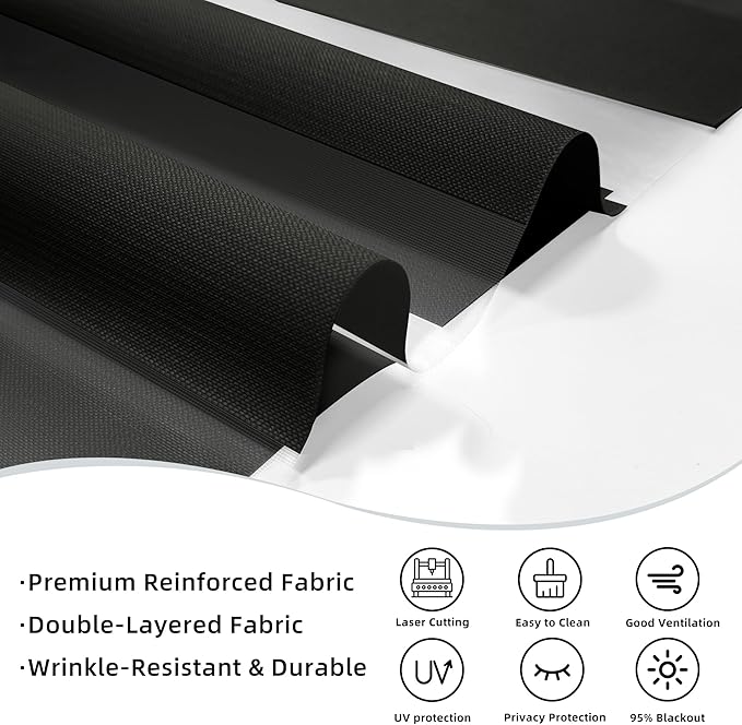 ChrisDowa Cordless Zebra Blinds for Windows, Dual Layer Free-Stop Light Filtering Window Roller Shades, Pull Down Privacy Zebra Shades for Home, Office, Bedroom, Door (34" W x 72" H, Black)