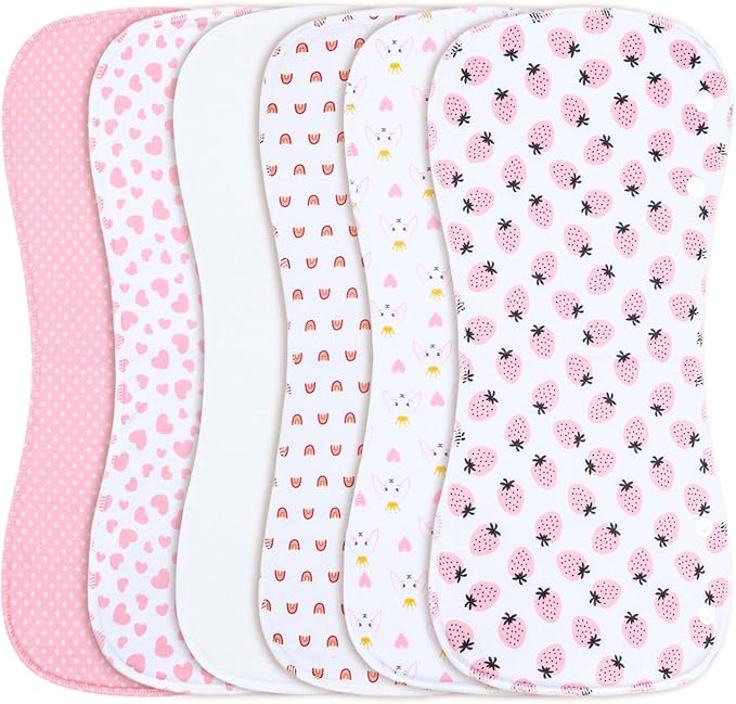 Benoxine 10-Pack Burp Cloths for Baby Boys and Girls - Organic Cotton Baby Burp Cloth,Baby Washcloths, Burp Rags, Large Neutral Burp Clothes for Newborn