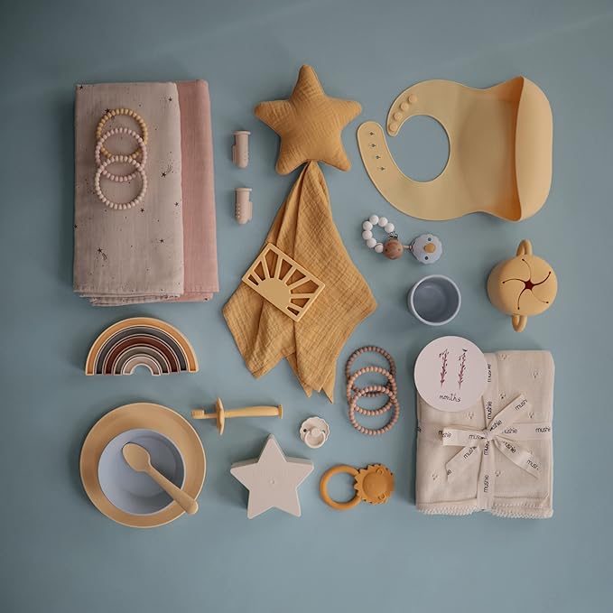 mushie Muslin Baby Swaddle Blanket | 100% Organic Cotton (Blush)