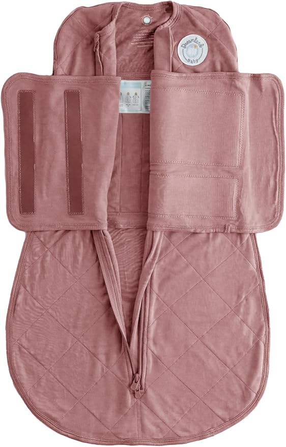 Dreamland Baby Bamboo Viscose Swaddle Blanket (0-6 months). 1.0 TOG Ultra Soft Swaddle Blanket w/Built in Band. 97% Viscose, 3% Spandex (Rose). Mom-Owned US Business, Premium Materials