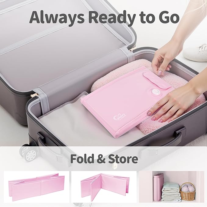 Bella’s Friends Baby Collapsible Bathtub, Travel Bath Tub for Baby, Foldable and Portable, Easy Storage, Non-Slip Base, Reinforced Structure, Lightweight, Essentials for 6M-3Y Infant Toddler, Pink