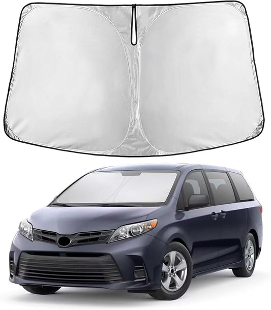 Econour Windshield Sunshade for Toyota Sienna 2011-2018 2019 2020, Sun Visor for Front Windshield & Window Sun Shade Cover, UV Heat Blocker & Protector, Car Accessories