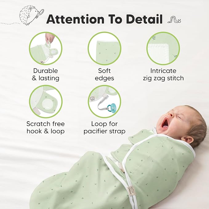 KeaBabies 3-Pack Organic Baby Swaddle Sleep Sacks - Swaddles for Newborns, Infant 0-3 Months, Baby Girls, Boys, Soft & Snug Newborn Sleep Sack, Nursery Swaddling Blankets (Bunnies, XS)