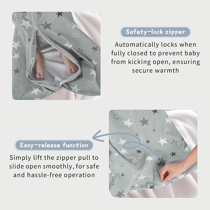 Wrrernsin 3 Pack Baby Sleep Sack 18-24 Months 100% Cotton TOG 0.5 Baby Sleeping Bag 2-Way Zipper Toddler Wearable Blankets Comfy Stretchy Summer Sleep Sacks