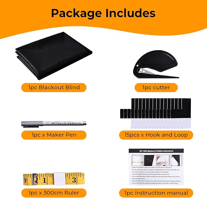 Temporary Blackout Window Cover, Portable DIY Window Blinds & Shades, Tool Free Install Curtains for Travel Use RV Dorm(58'' x 59'')