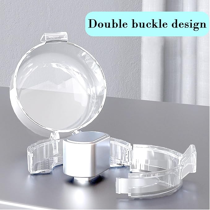2 Pcs Gas Stove knob Safety Covers,Child Safety Lock Cover,Child Proof Large Size Door Knob Cover,Oven Knob Covers for Child Safety,Kitchen Burner Childproofing （Clear）