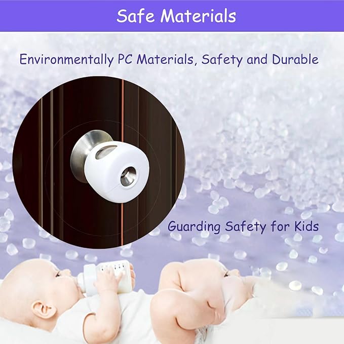 Child Proof Door Knob Covers, 4Pack Door Knob Safety Cover for Kids, Door Locks for Kids Safety, Toddler Door Knob Cover