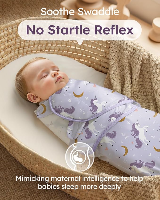 Yoofoss Baby Swaddles for Newborns 100% Organic Cotton, Adjustable Swaddle Sleep Sack 3-6 Months Newborn Swaddle Sack, Breathable Soft(Medium)