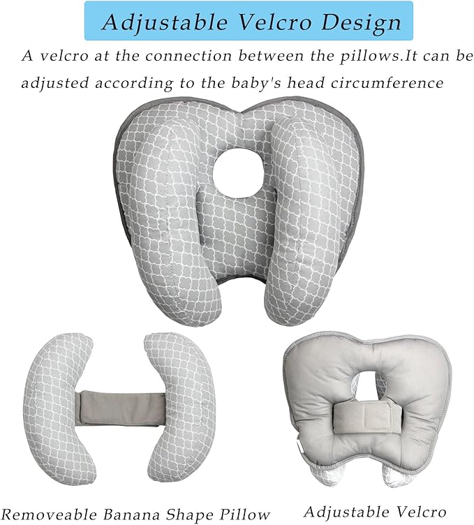 Baby Head and Neck Support -Upgrade 2 in 1 Baby Travel Pillow Banana Shape Adjustable Baby Support Pillow,Toddler Car Seat Stroller Neck Support Travel Pillow for Toddler Boys Girls