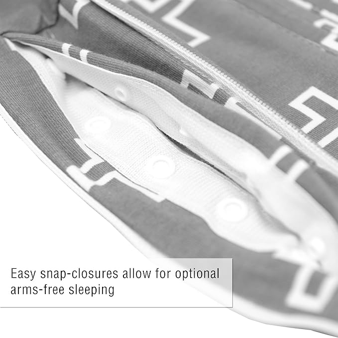 Woombie Grow with Me Baby Swaddle, Convertible Swaddle Fits 0-9 Months, Expands to Wearable Blanket for up to 18 Months, Grey Crosses