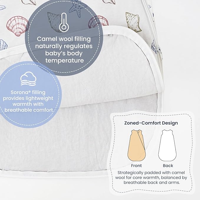 kaiya baby Unisex Sleeping Bag for Babies and Toddlers 1.0 Tog Sleep Sack 0-6 Months, Newborn Sleep Sack, Wearable Blanket Baby, One Piece Sleeveless Sleep Sack, Gifts for Baby