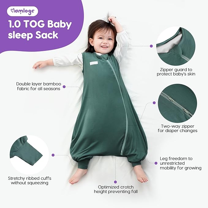 Aomloge PuppyCozy: Toddler Sleep Sack 9-48 Months, 1.0 Tog Sleep Sack with Legs, Baby Wearable Blanket