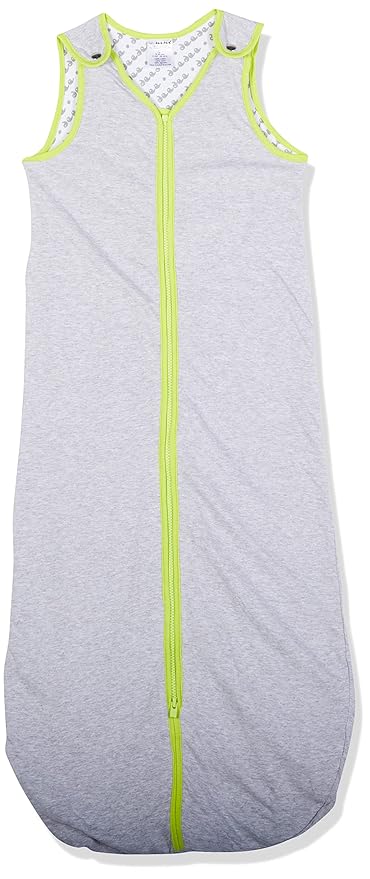 Baby Deedee 100% Cotton Sleeping Sack, Baby Sleeping Bag Wearable Blanket, Sleep Nest Lite, Infant and Toddler, Heather Gray Lime, Large (18-36 Months)