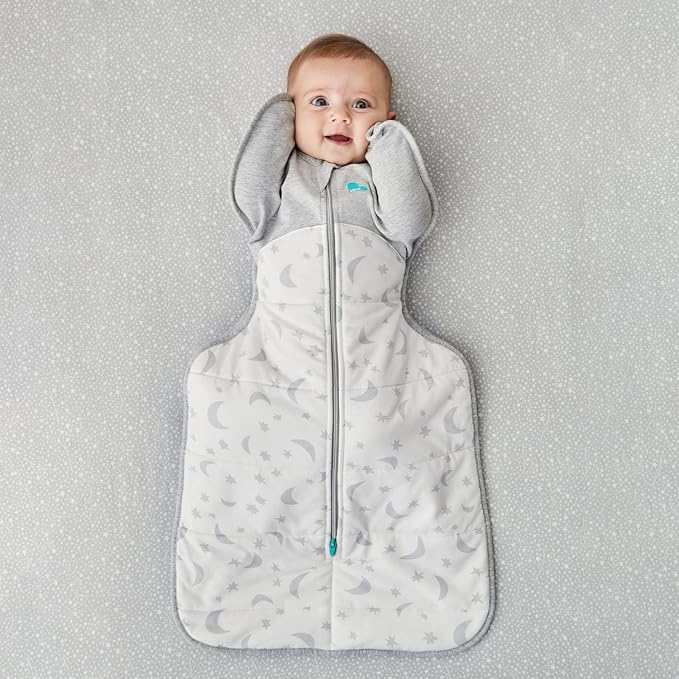 Love to Dream Swaddle UP Extra Warm 3.5 TOG, Dramatically Better Sleep, Allow Baby to Sleep in Their Preferred Arms Up Position for Self-Soothing, Snug Fit Calms Startle Reflex, White, Small, 8-13 lbs
