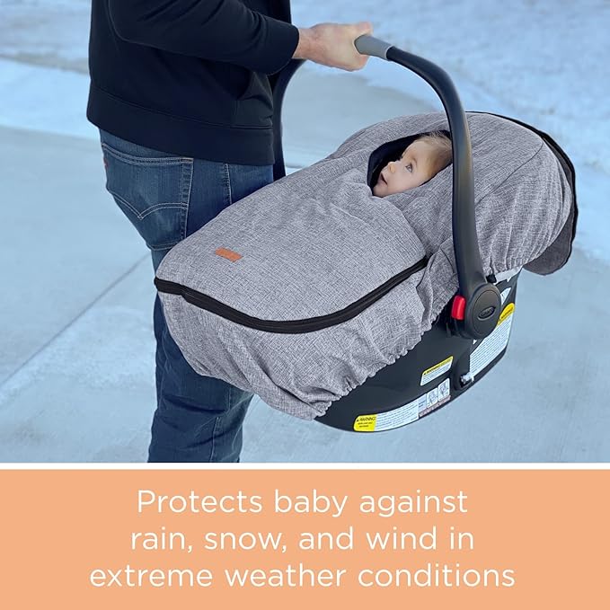 liuliuby Winter Carseat Covers for Baby | Infant Car Seat Cover Baby | Doona Accessories | Warm & Thick Fleece Canopy for Infant & New Born Cold Weather (Black)