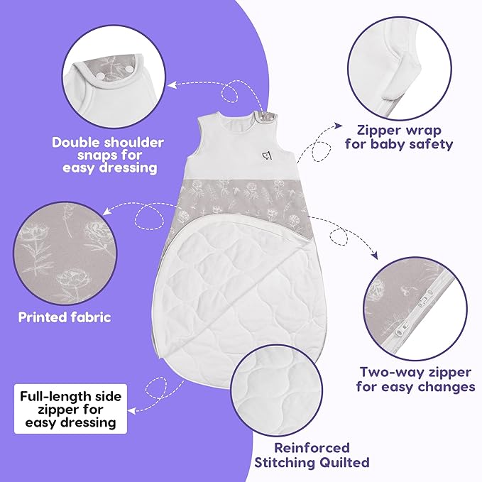 Aomloge PuppyNap Sleep Sack 12-18 Months, 1.5 Tog Wearable Blanket Baby fits Newborns and Infants, Toddler Sleep Sack with 2-Way Zipper