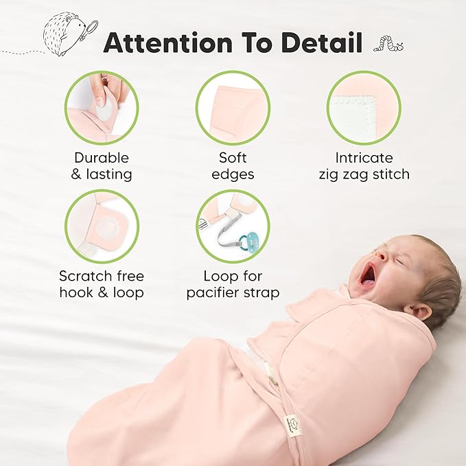 KeaBabies 3-Pack Organic Baby Swaddle Sleep Sacks - Swaddles for Newborns, Infant 0-3 Months, Baby Girls, Boys, Soft & Snug Newborn Sleep Sack, Nursery Swaddling Blankets (Angelic, XS)