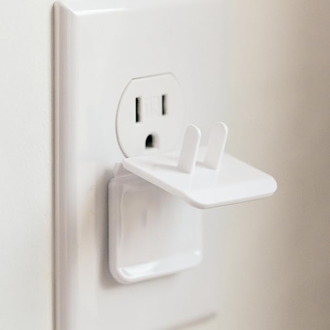 White Double Outlet Covers Baby Proofing (10 Pack, 20 Sockets) | Baby Proof Plug Covers for Electrical Outlets | Safe & Secure Baby Safety Products | Childproof Socket Covers Protect Toddlers & Babies