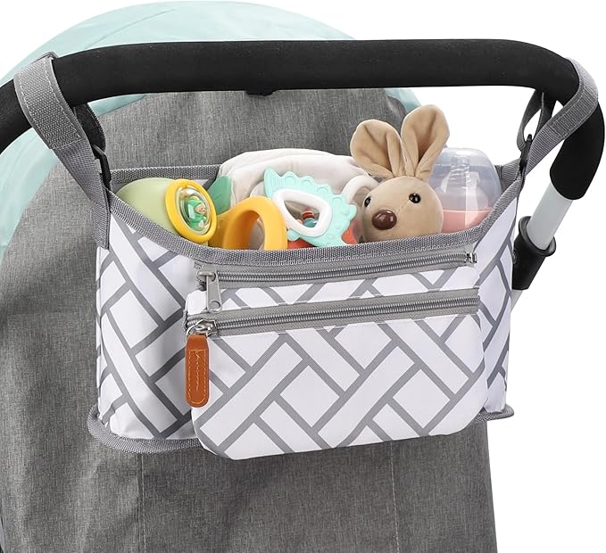 Accmor Universal Stroller Organizer with Detachable Phone Bag, Stroller Bag Caddy Organizer Stroller Accessories for Uppababy, Baby Jogger, Nuna, Doona, Britax Strollers