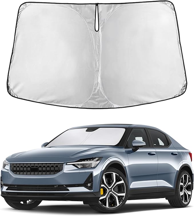 Econour Windshield Sunshade for Polestar 2 2020-2023 2024 2025, Sun Visor for Front Windshield & Window Sun Shade Cover, UV Heat Blocker & Protector, Car Accessories