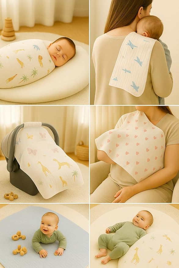 Soft 100% Cotton Swaddles for Newborns, 2- Pack - Large, Breathable Baby Blanket - Versatile, Durable Muslin Swaddle Blankets - Perfect Newborn Essentials (Butterfly/Sunshine)