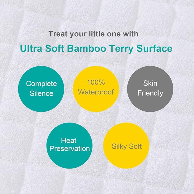 Waterproof Bassinet Mattress Pad Cover Fit for AirClub Bassinet Bedside Sleeper, 2 Pack, Ultra Soft Surface, Breathable and Easy Care