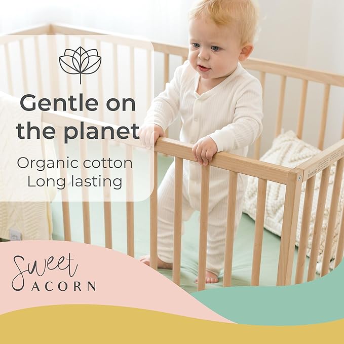 Fitted Crib Sheets - Organic Cotton Jersey Knit Crib Beddings - Fits Standard Baby Crib Mattress - 9" x 28" x 52" - Fog Grey