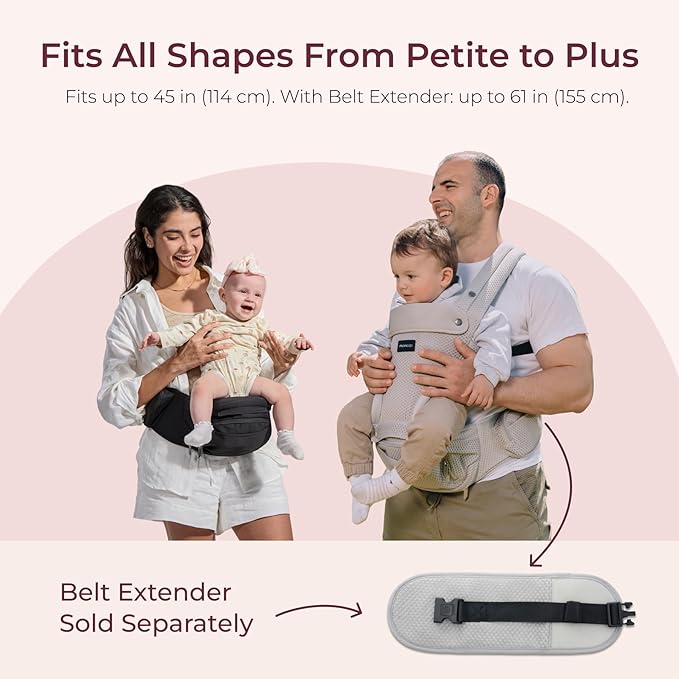 Momcozy Baby Carrier with Hip Seat, 2-in-1 Forward-Facing Carry for Active Babies, Detachable Hands-Free Infant Carrier up to 44lbs, All Seasons Toddler Carrier Fits Waist Sizes up to 45 Inches, Black