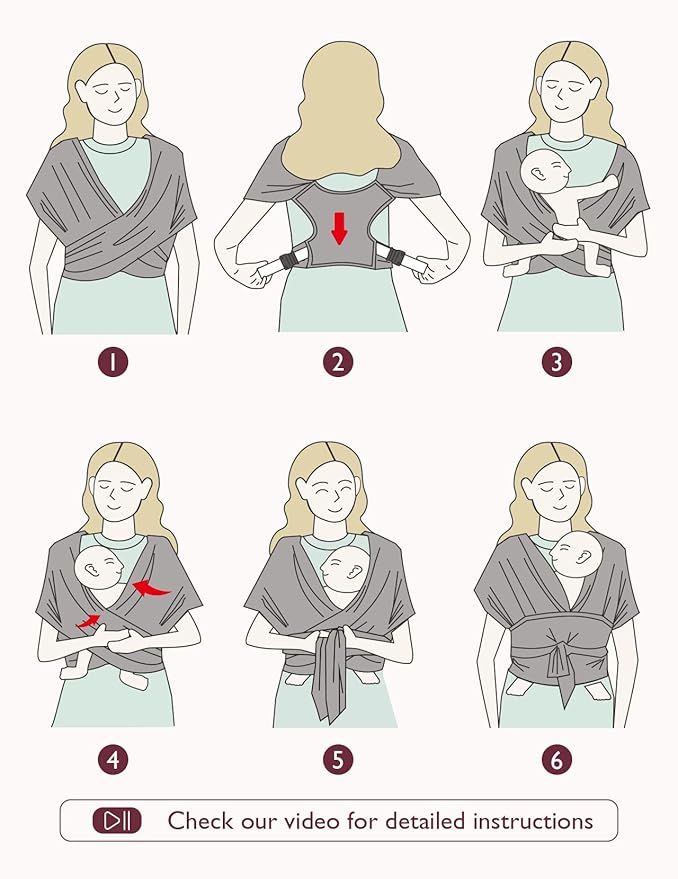 Momcozy Adjustable Buckle Baby Wrap Carrier Cooling Air-Mesh, Easy to Wear Baby Carrier Sling, Baby Carriers Newborn to Toddler 8-35lbs, Suit for Waist 30-47inch, Regular Grey Green