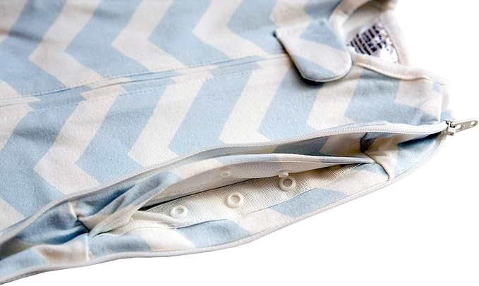 Woombie Grow with Me Baby Swaddle, Convertible Swaddle Fits Babies 0-9 Months, Expands to Wearable Blanket for Babies up to 18 Months, Dreamy Blue Chevron