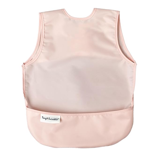 Tiny Twinkle Mess Proof Baby Bibs | 2 Pack Waterproof Toddler Bib for Eating | Baby Apron for Feeding, Machine Washable, Perfect Shower Gift (Rose Burgundy, 6–24M)