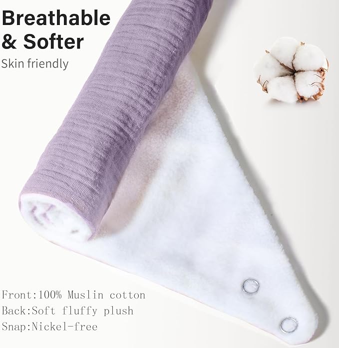NISXABEBE Muslin Baby Bibs,Soft Triangular Baby Bandana Drool Bibs for Baby Boy Girl,Solid Colors Bib for Drooling Teething