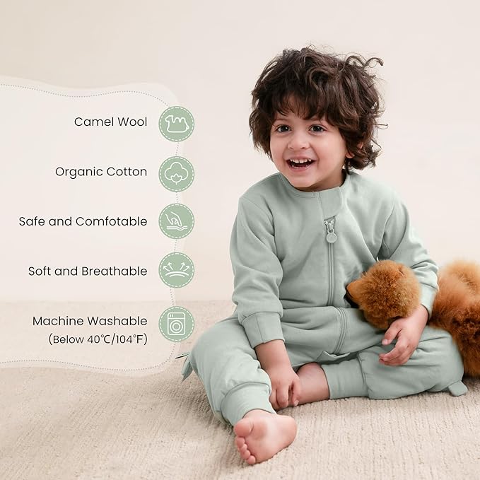 kaiya baby Unisex Toddler Sleep Sack with Feet, 2.5 Tog Baby Winter Sleep Sack Long Sleeve Gifts for Boys & Girls