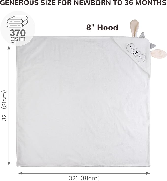 Viviland Hooded Baby Towels, Soft 100% Cotton Baby Bath Towels with Hood, Extra Thick and Absorbent, Essential for Newborns, Kids, Infants - Girls and Boys (Sheep)