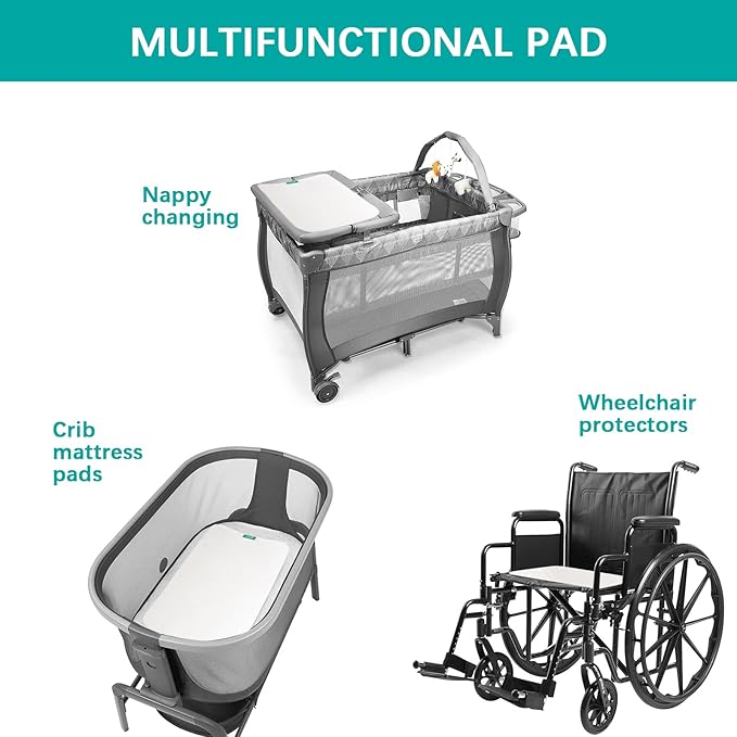 Changing Pad Liner 5 Count Waterproof Baby Diaper Changing Pad Cover 28" X 15" Larger Cotton Flannel Absorbent & Skin-Friendly Portable Changing Pad Liners (Solid Improved Thickness)