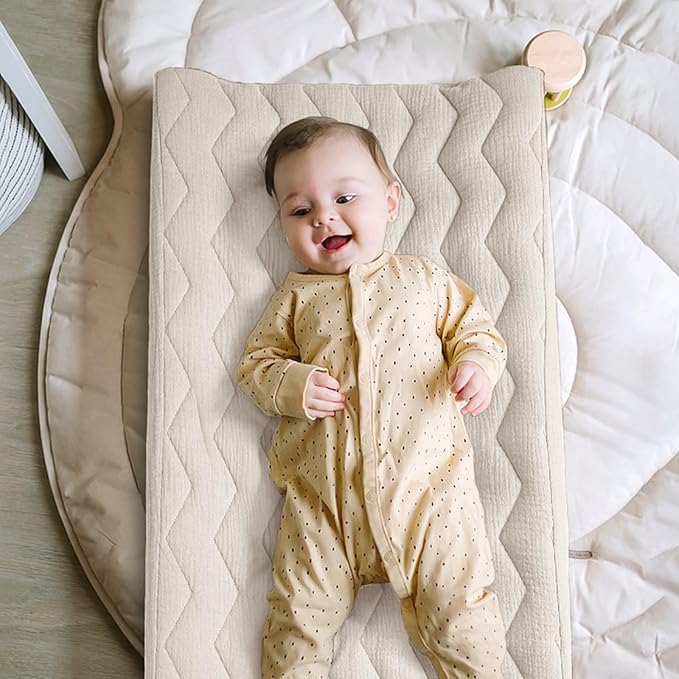 lulumoon Muslin Changing Pad Cover: Baby Cotton Quilted Changing Table Cover - Soft Changing Pad Sheets for Boys Girls