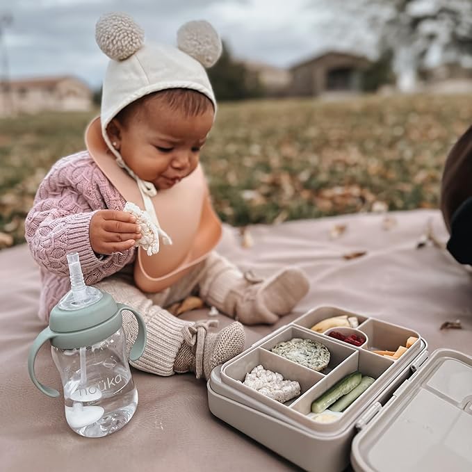 noüka Baby Feeding Bib | 100% Food-Grade Silicone | Comes With A Deep Pocket | Mess Proof & Soft | Dishwasher Friendly